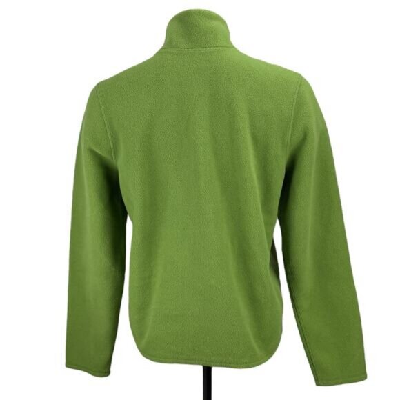 NWT EDDIE BAUER Women's Zip Neck Jersey Fleece Grove Size Medium Green / Gray - Picture 3 of 7